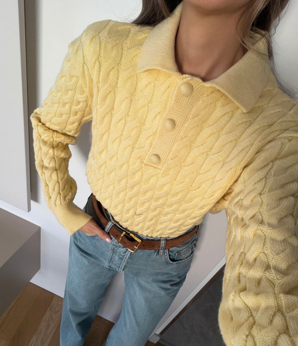 Yellow Braided Sweater