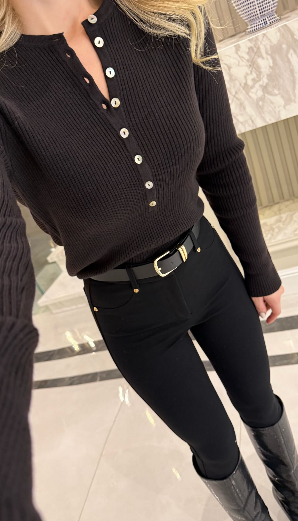 Buttoned Brown Basic