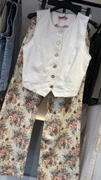 White denim vest