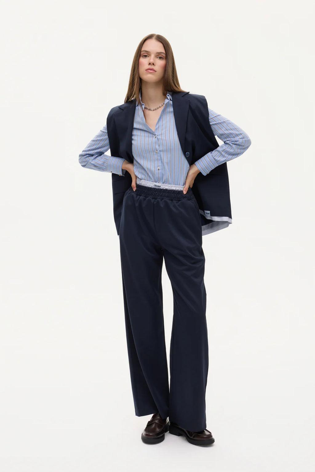 Elastic Waist Wide Leg Pants
