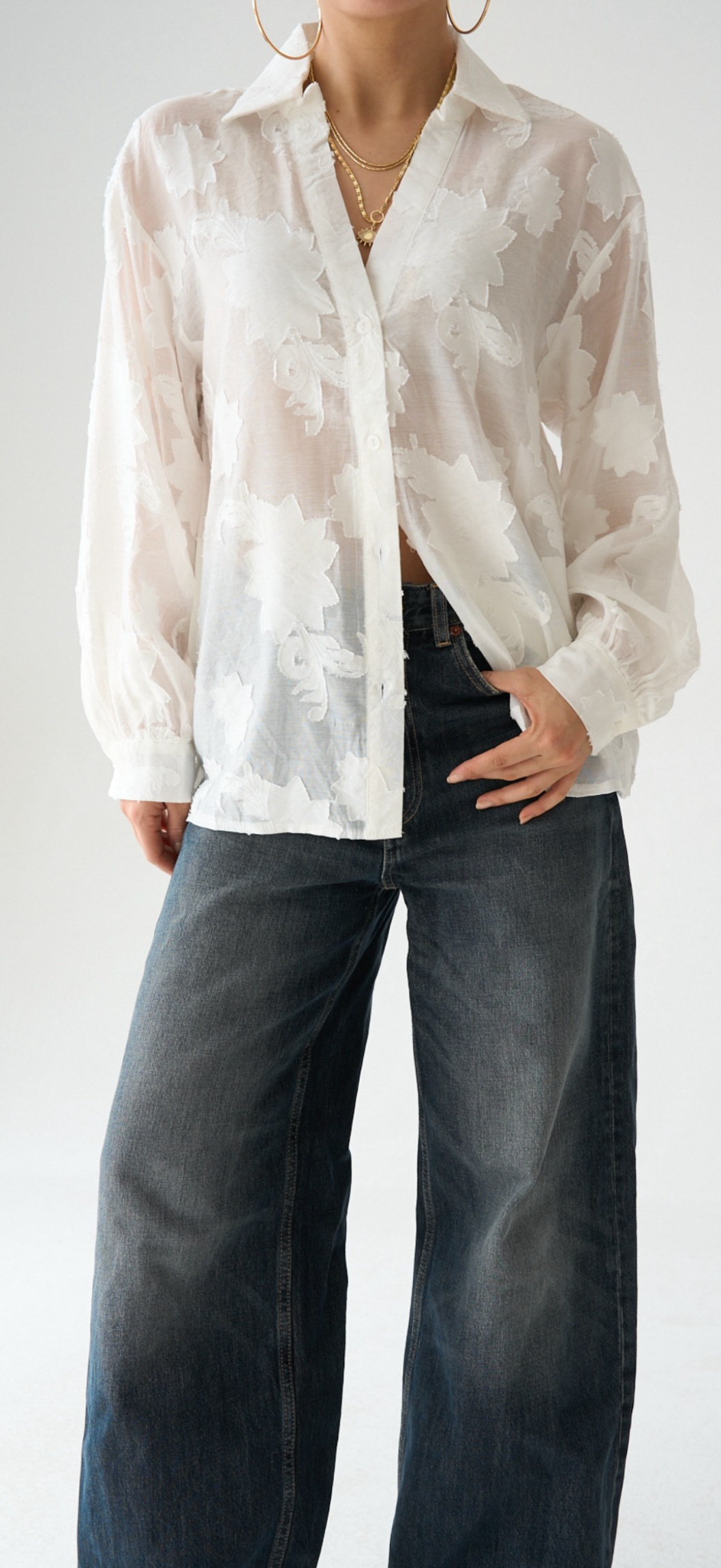 Floral White Shirt
