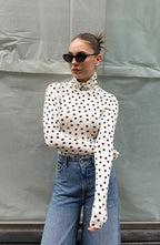 Polka-dots blouse - white