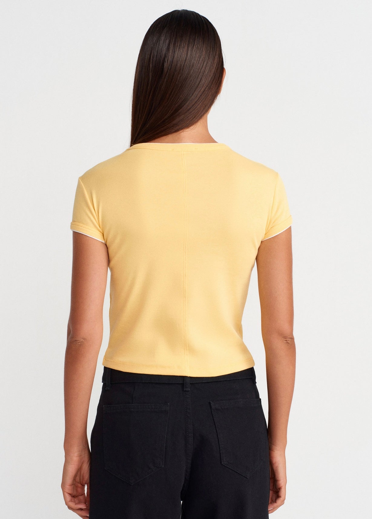 Contrast T-shirt - Yellow