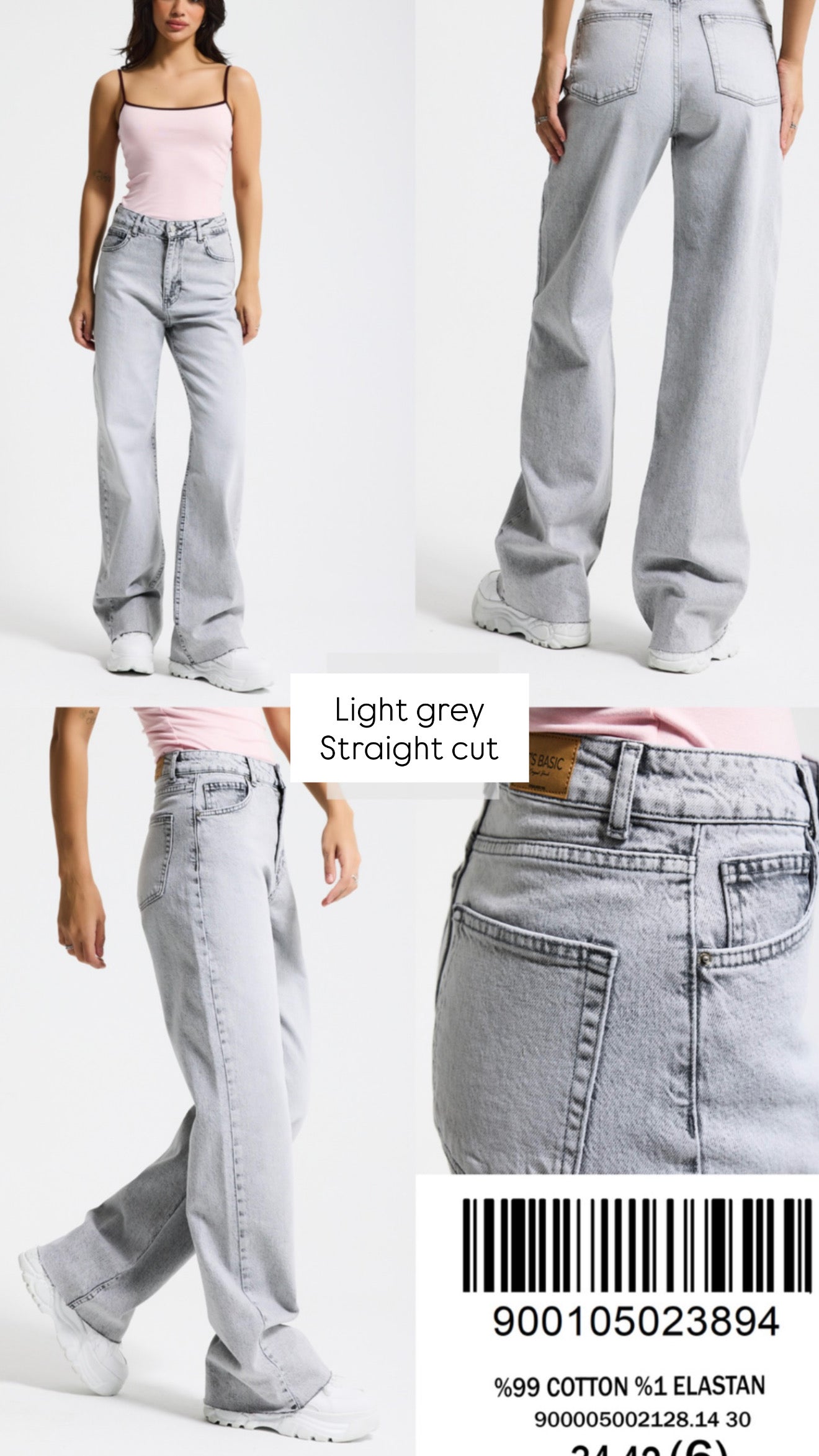 SS Grey Straight Jeans