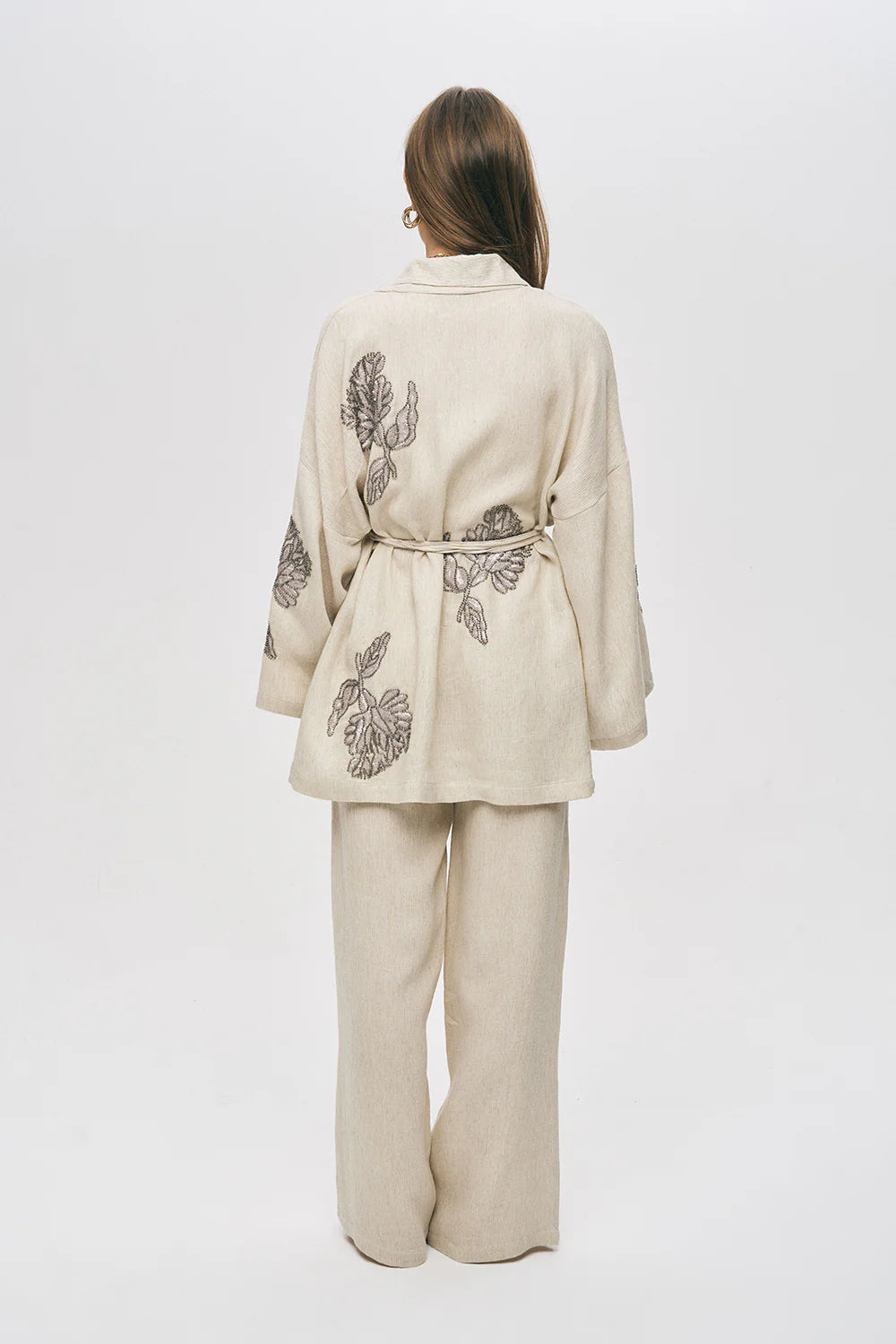 Linen Kimono with Embroidery