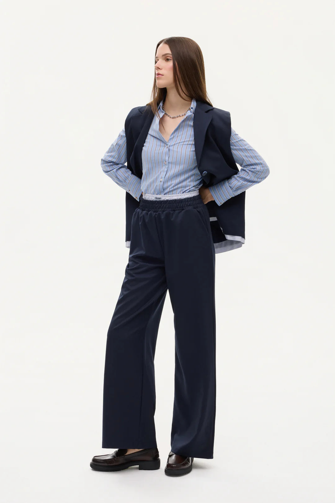 Elastic Waist Wide Leg Pants