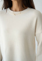 Ecru Round Neck Sweater
