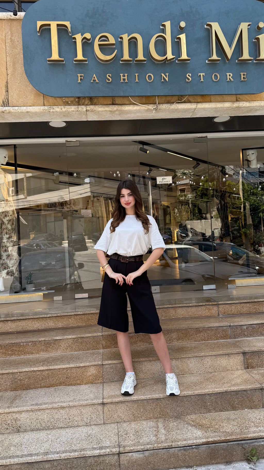 Belted-Black Bermuda