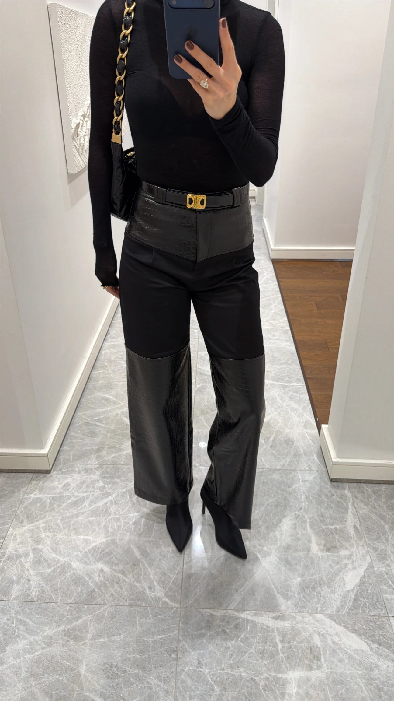 Leather Detailed-Pants