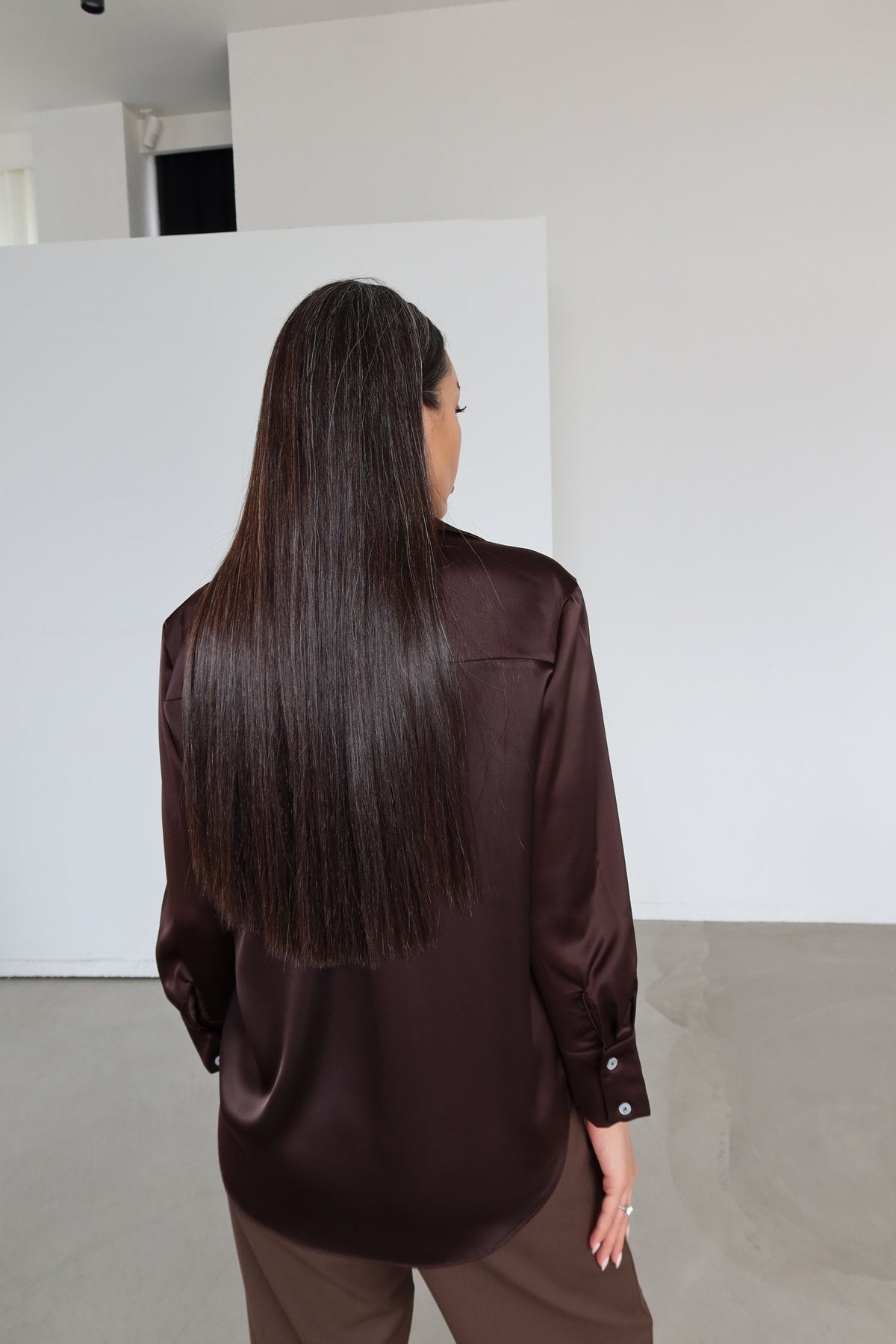 Brown Satin Shirt