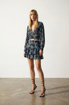 Patterned Blue Blouse