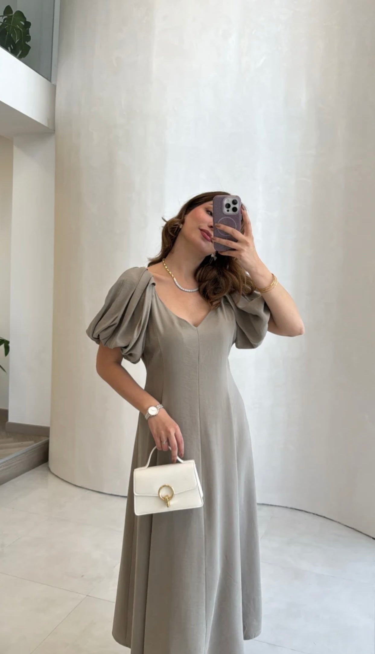 Balloon Sleeves Dress