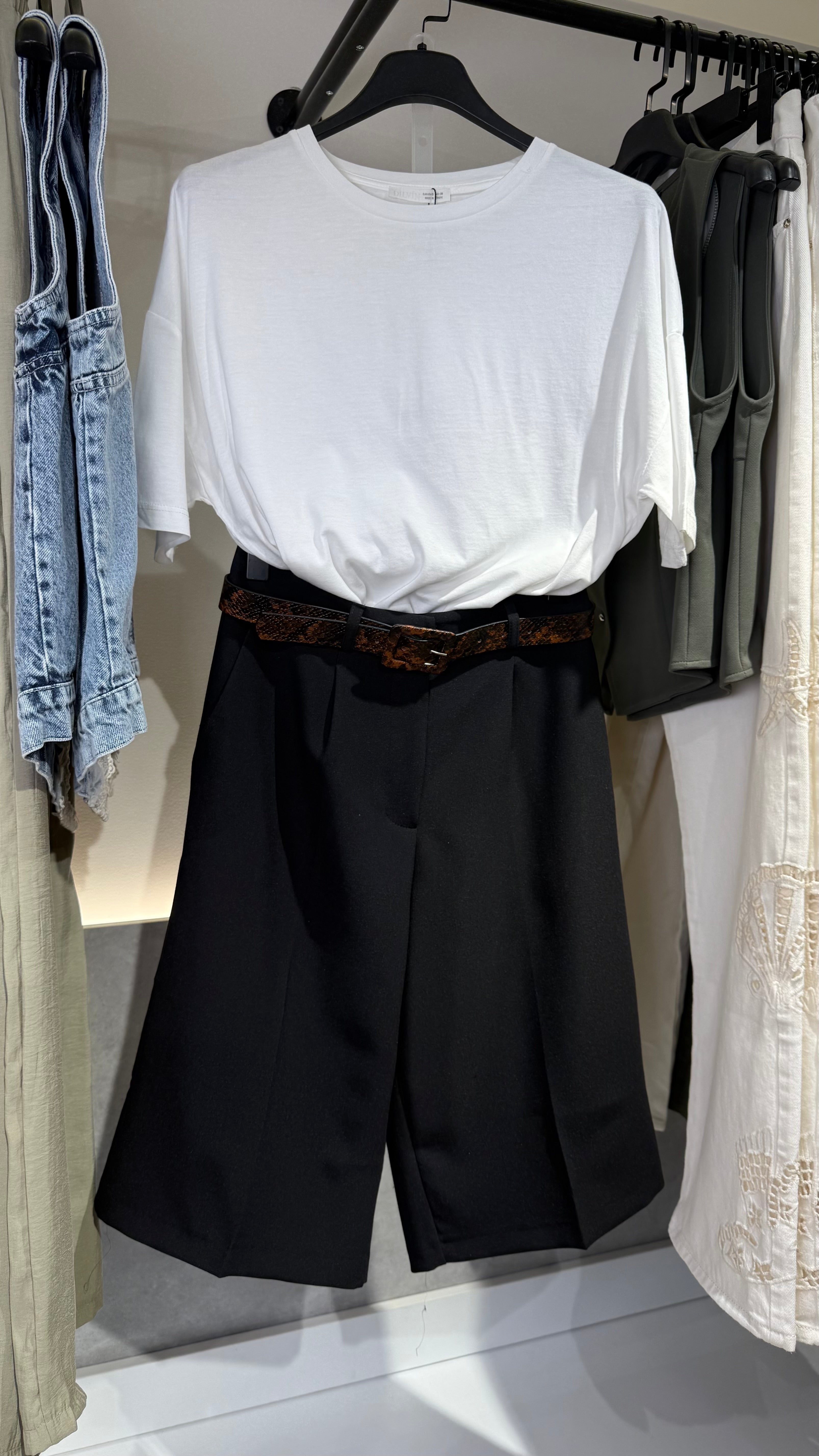Belted-Black Bermuda