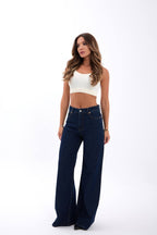 Navy Wide Leg Jeans
