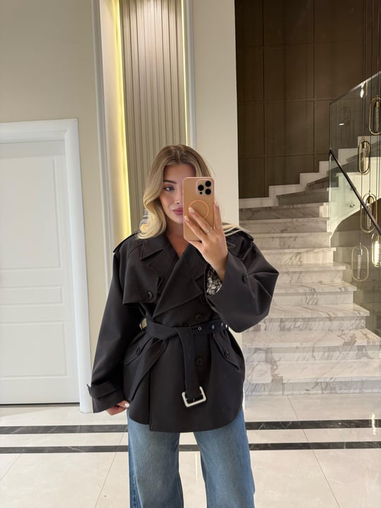 Mid-Length Collar Trench Coat
