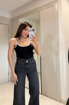 Black wide-leg Jeans