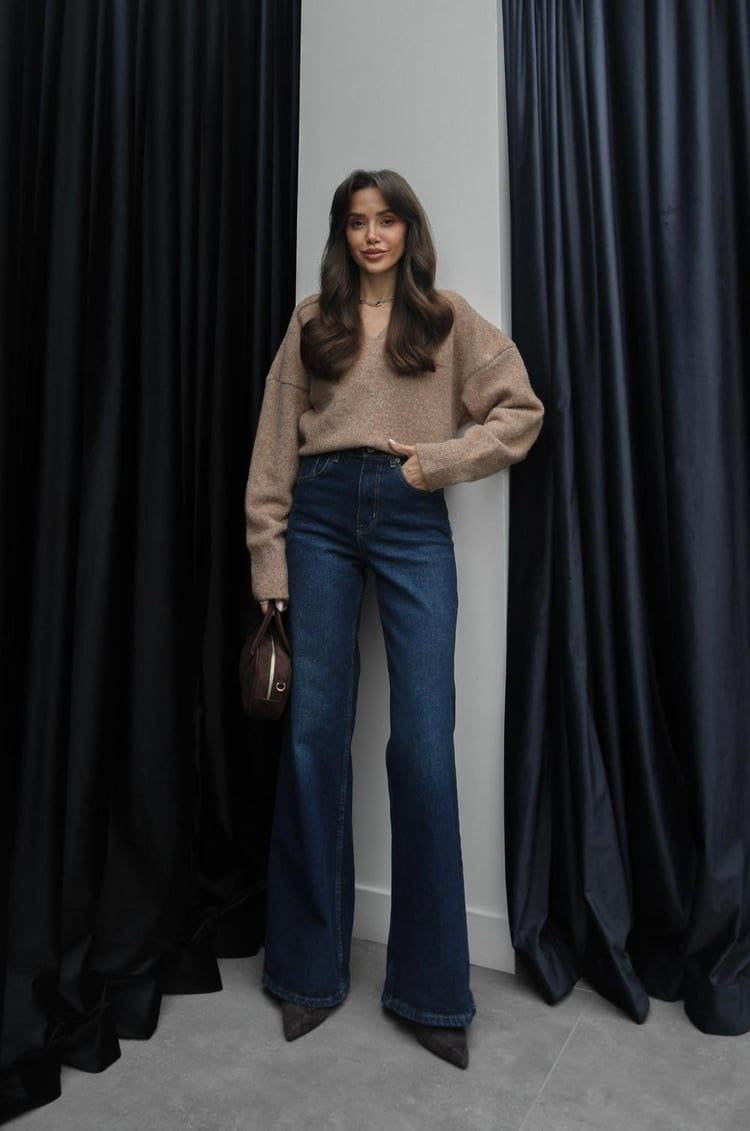 MD Navy Wide Leg Jeans