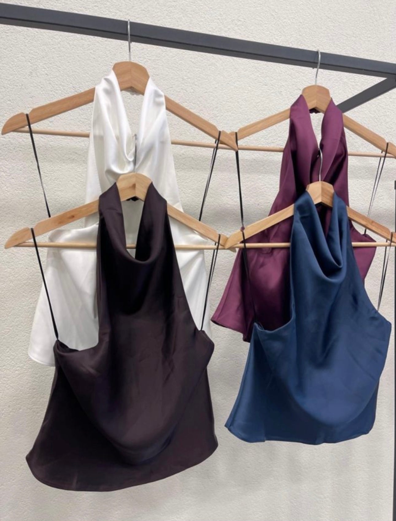 Halter-neck Satin Top