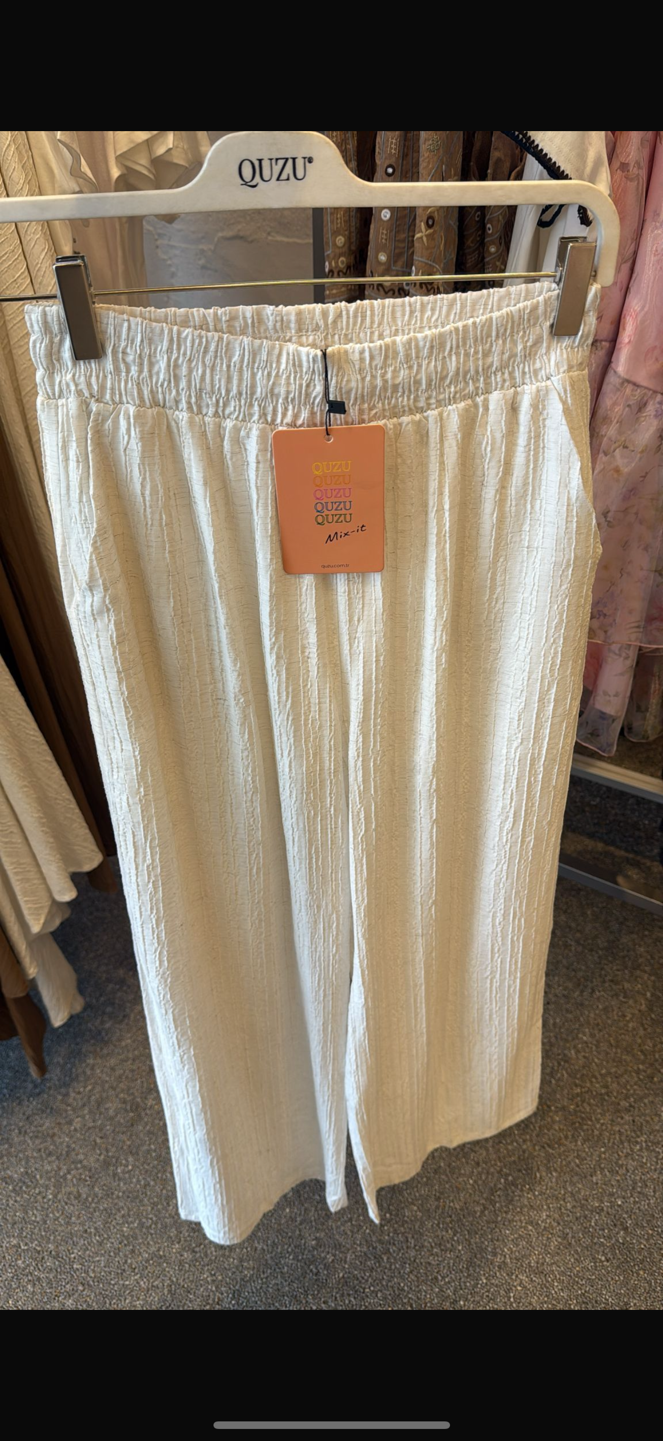 Light fabric pants white