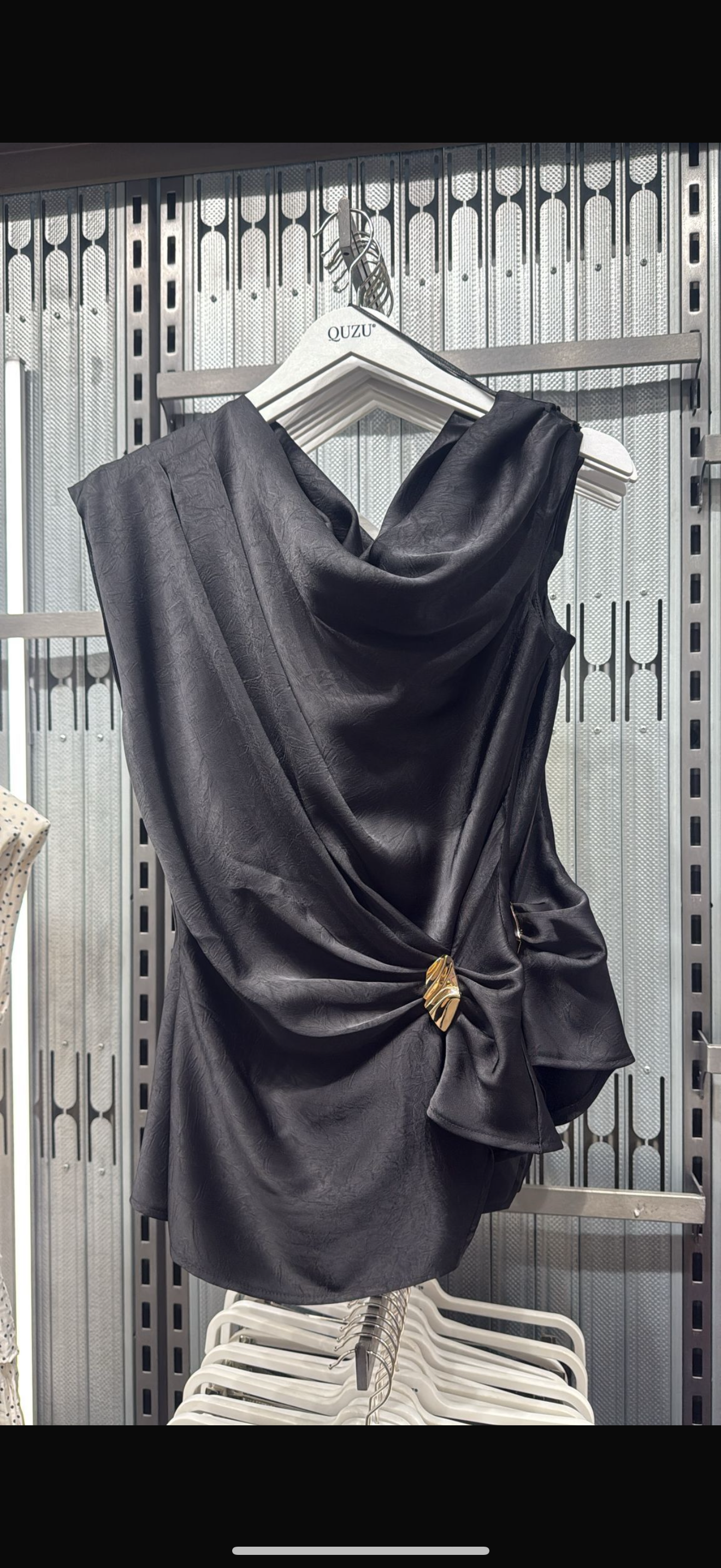 Black Satin Blouse