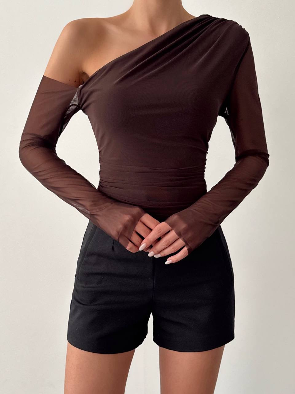 Chiffon Top - Brown