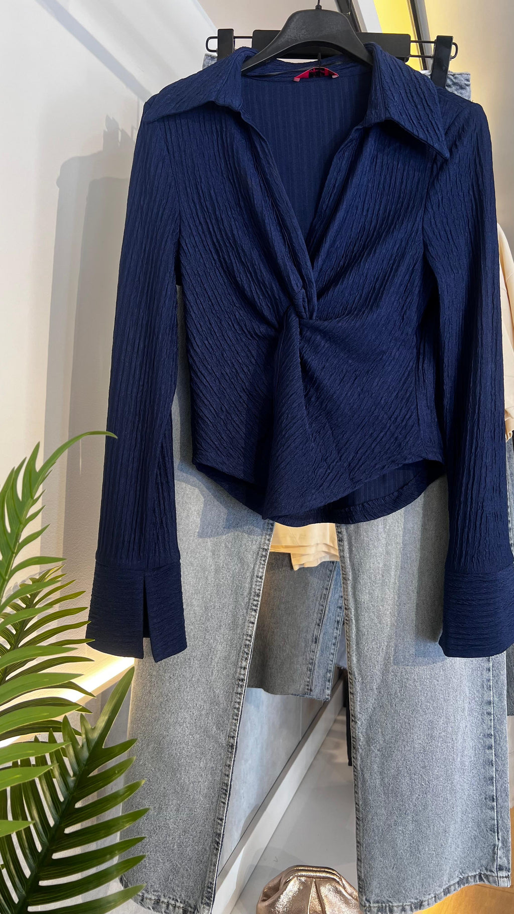Navy Shirt with a twist