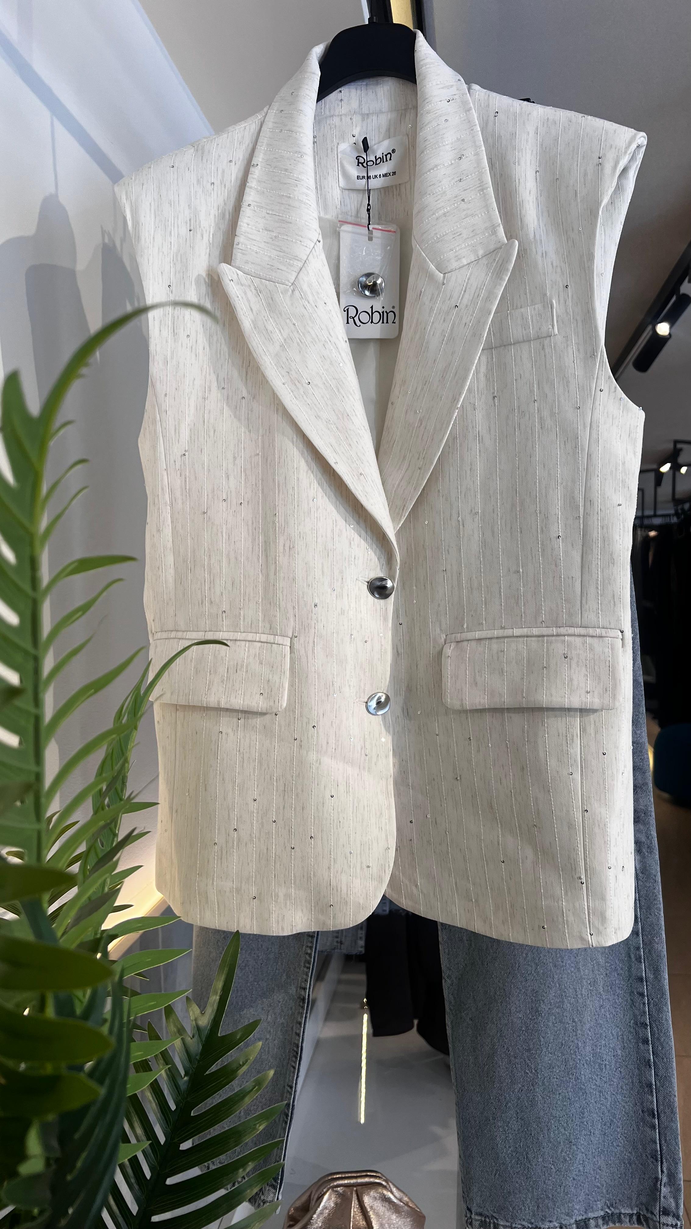 Rhinestone detailed Vest