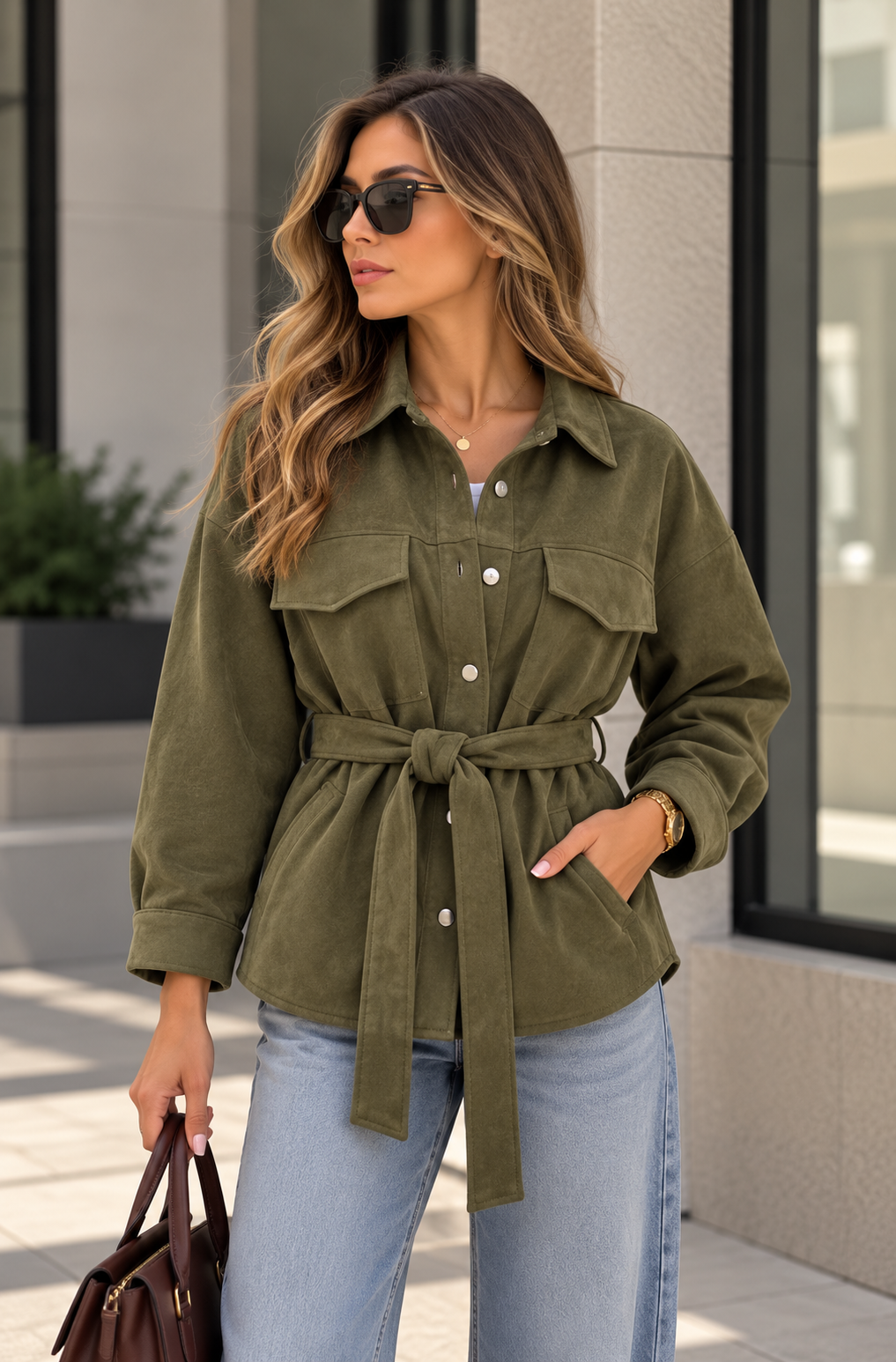 Olive Suede Jacket