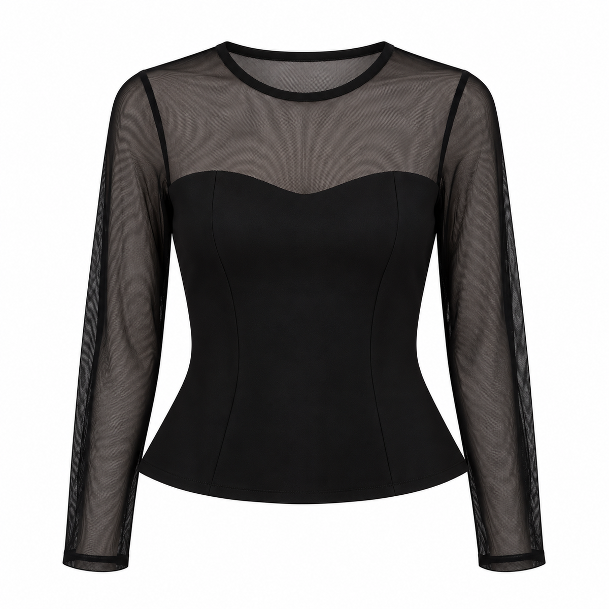 Sheer Corset Top - Black