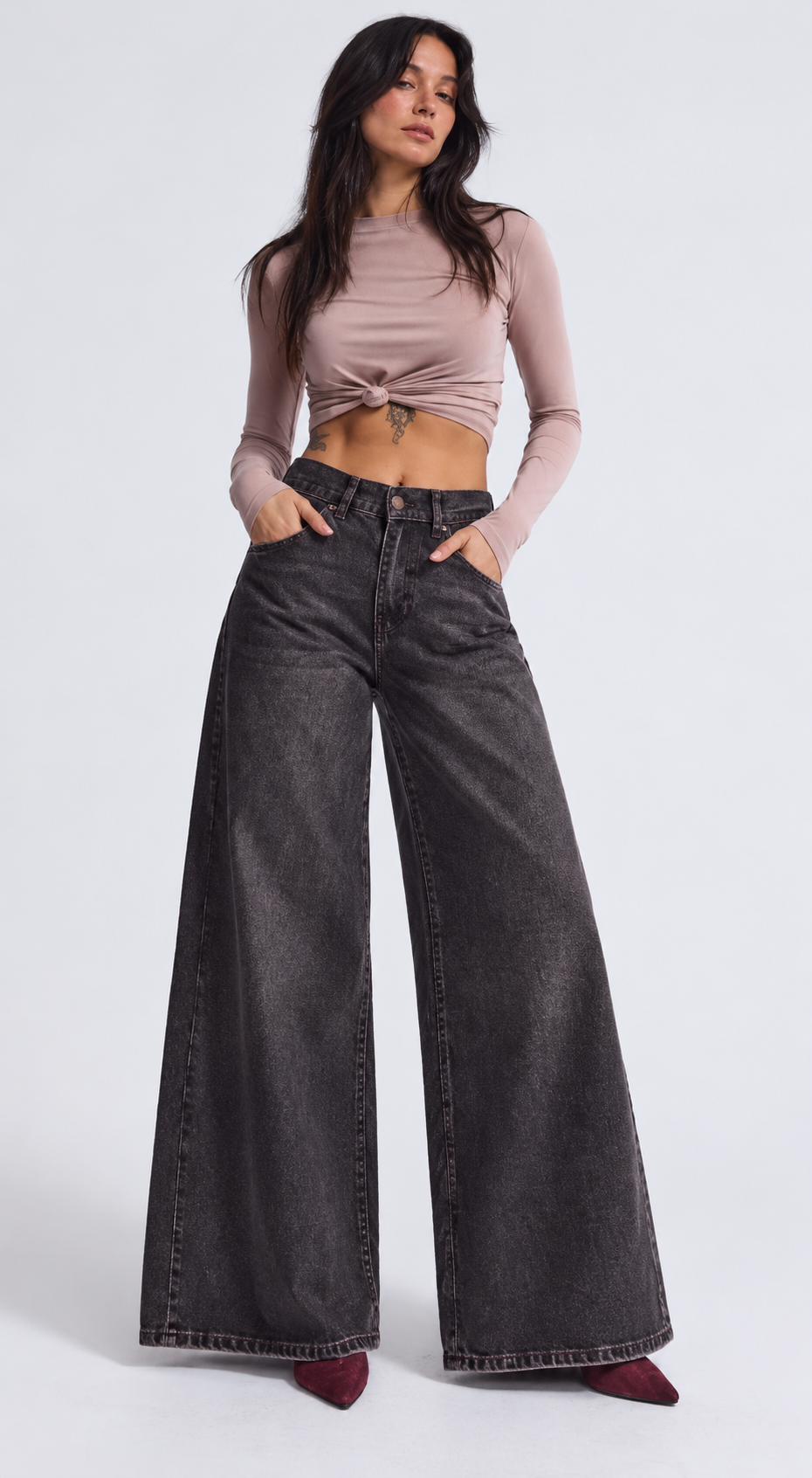 Brown Palazzo Jeans