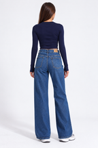 Blue Wide Flare Jeans