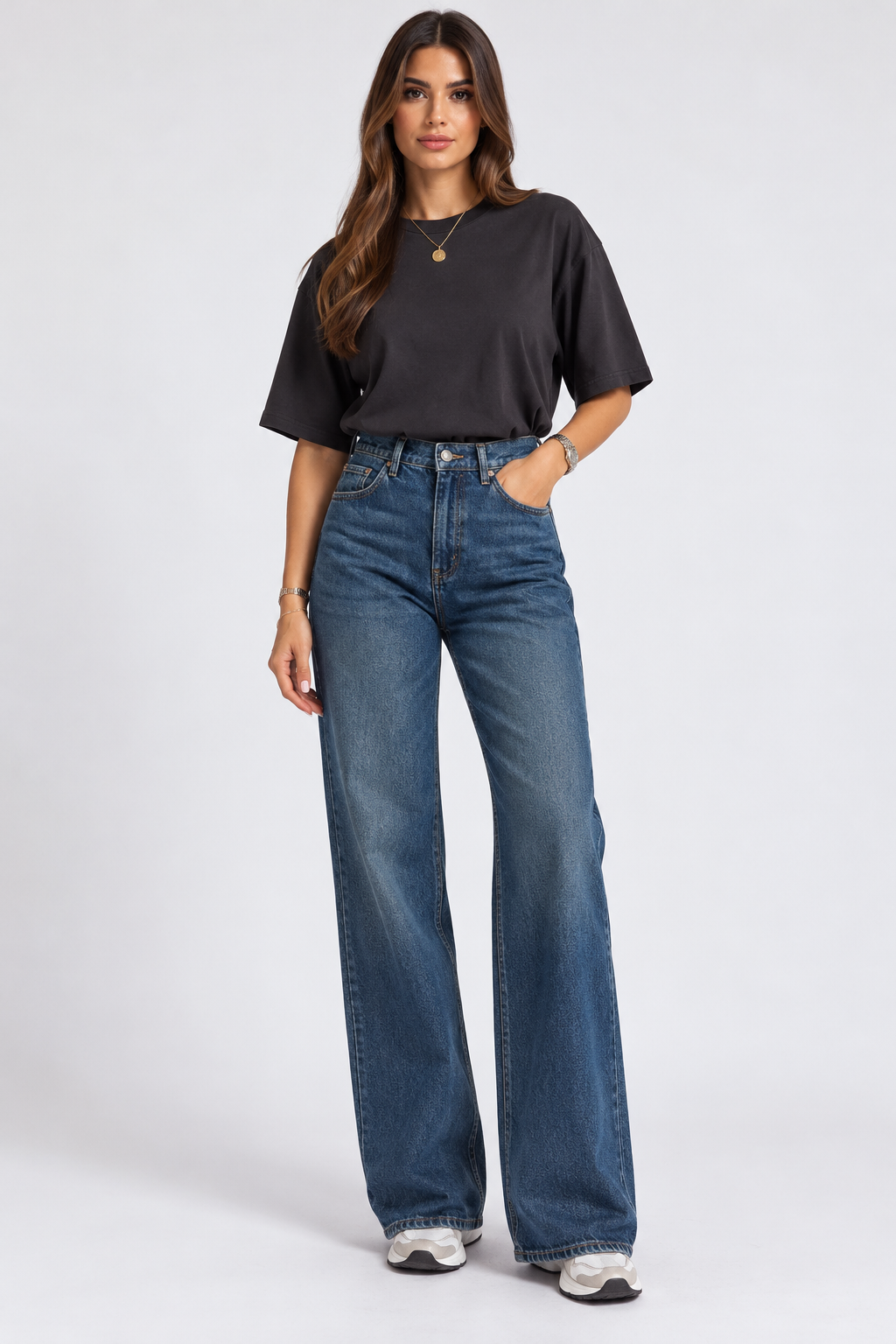 Blue Wash Straight Jeans