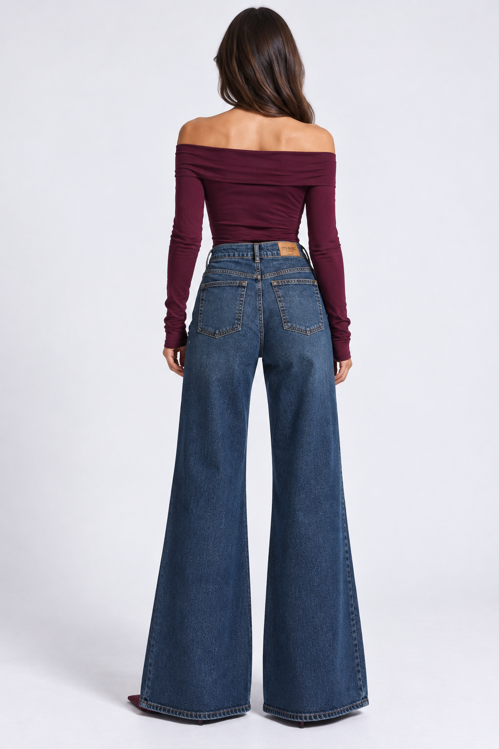 Blue Wash Wide Flare Jeans