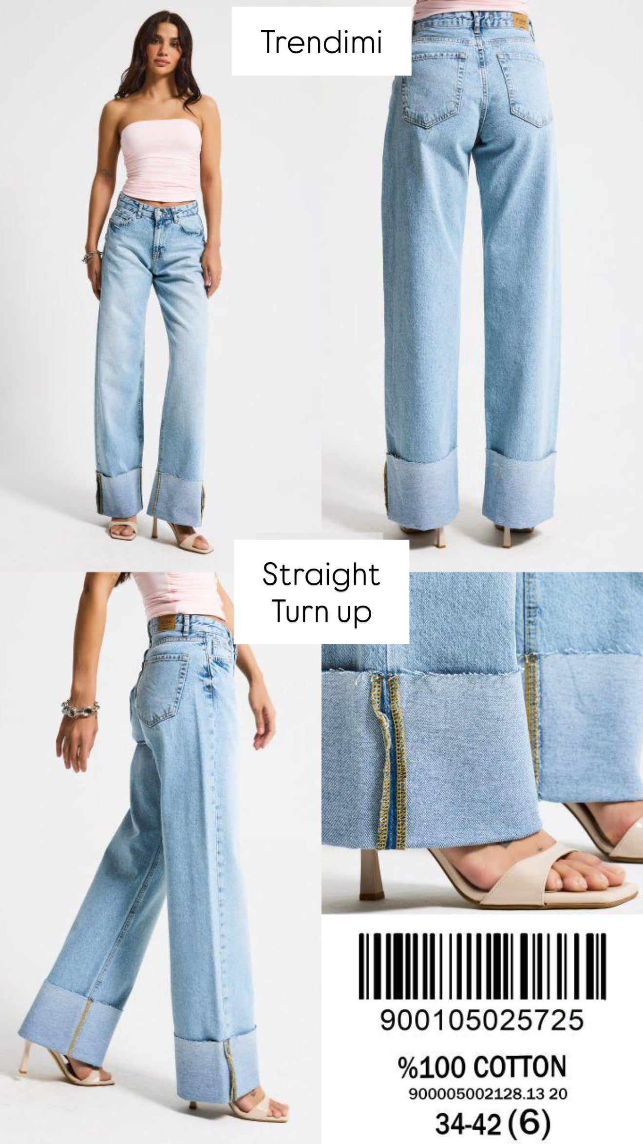 Jeans Straight Turn Up