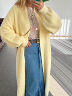 Yellow Soft Long Cardigan