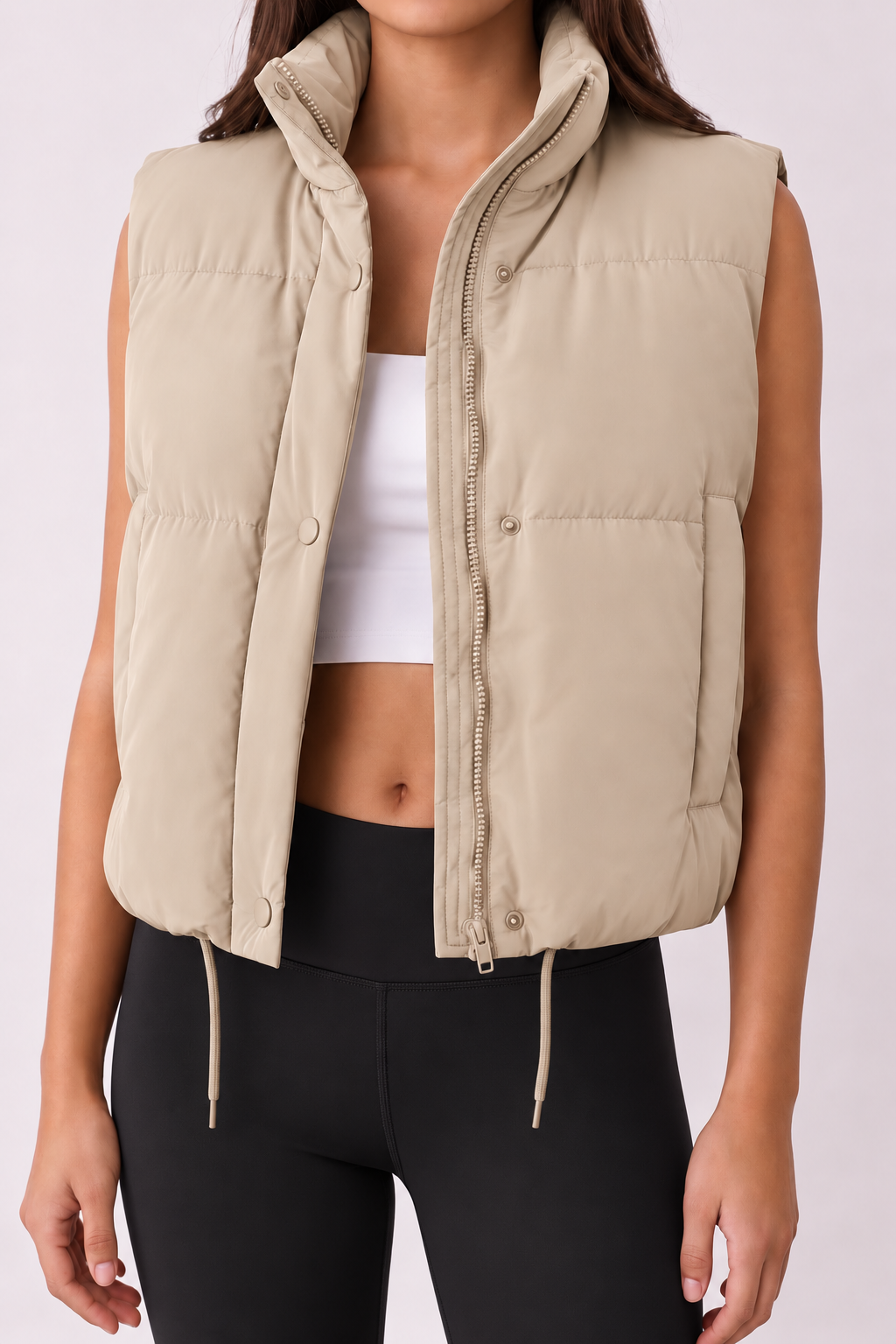 Puffer Vest - Beige