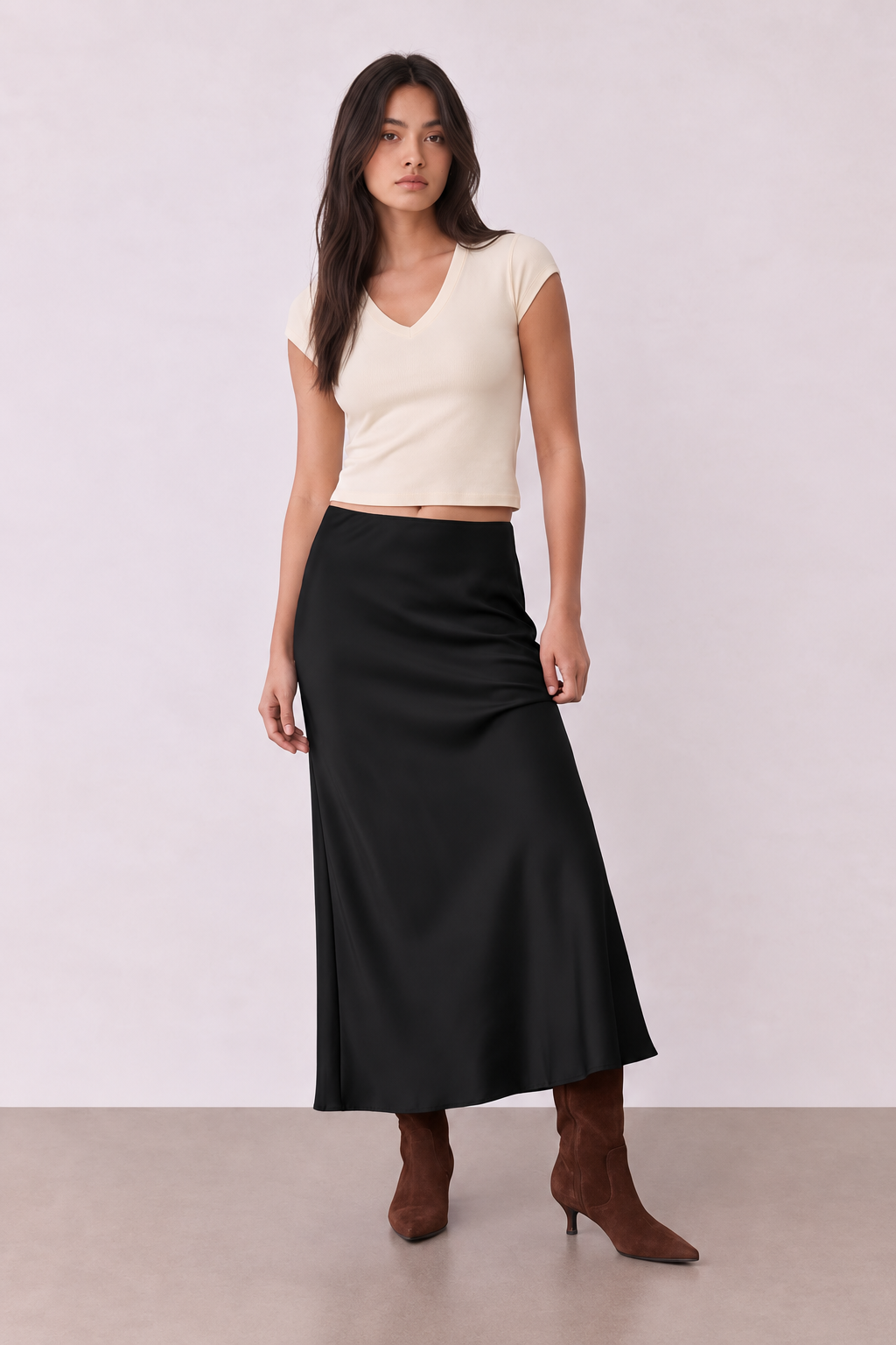 Satin Skirt - Black