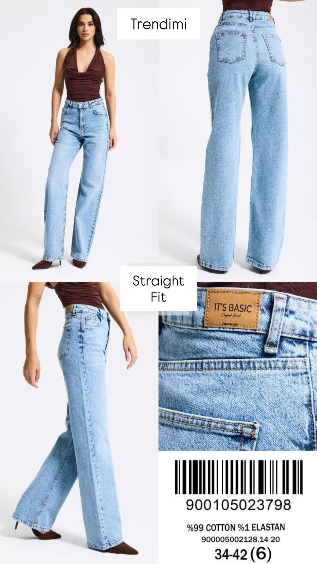 Blue Straight fit jeans
